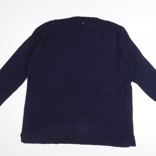 Joules Women's Blue Cotton Knit Crew Neck Jumper Size 12