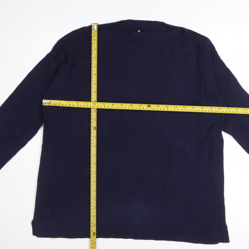 Joules Women's Blue Cotton Knit Crew Neck Jumper Size 12