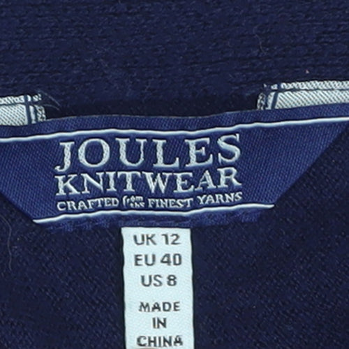 Joules Women's Blue Cotton Knit Crew Neck Jumper Size 12