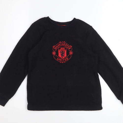 Manchester United Boys Black Fleece Pyjama Top 6-7 Years Long Sleeve