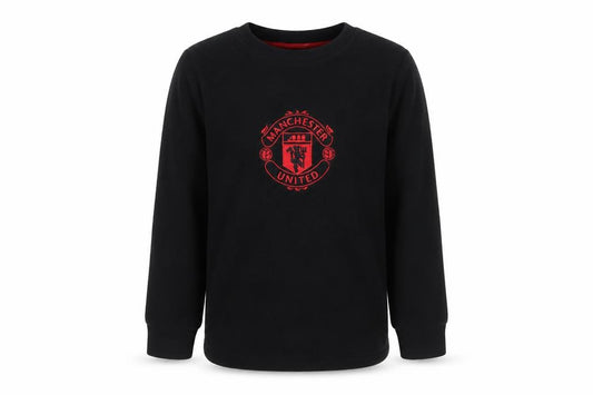 Manchester United Boys Black Fleece Pyjama Top 6-7 Years Long Sleeve