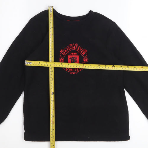 Manchester United Boys Black Fleece Pyjama Top 6-7 Years Long Sleeve