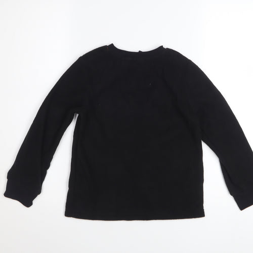 Manchester United Boys Black Fleece Pyjama Top 6-7 Years Long Sleeve
