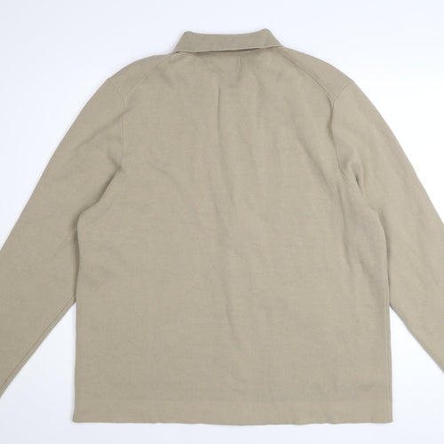 Marks and Spencer Men's Beige XL Cotton Zip Jacket