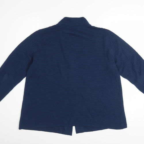 Olsen Women's Blue High Neck Button Cardigan Size 14