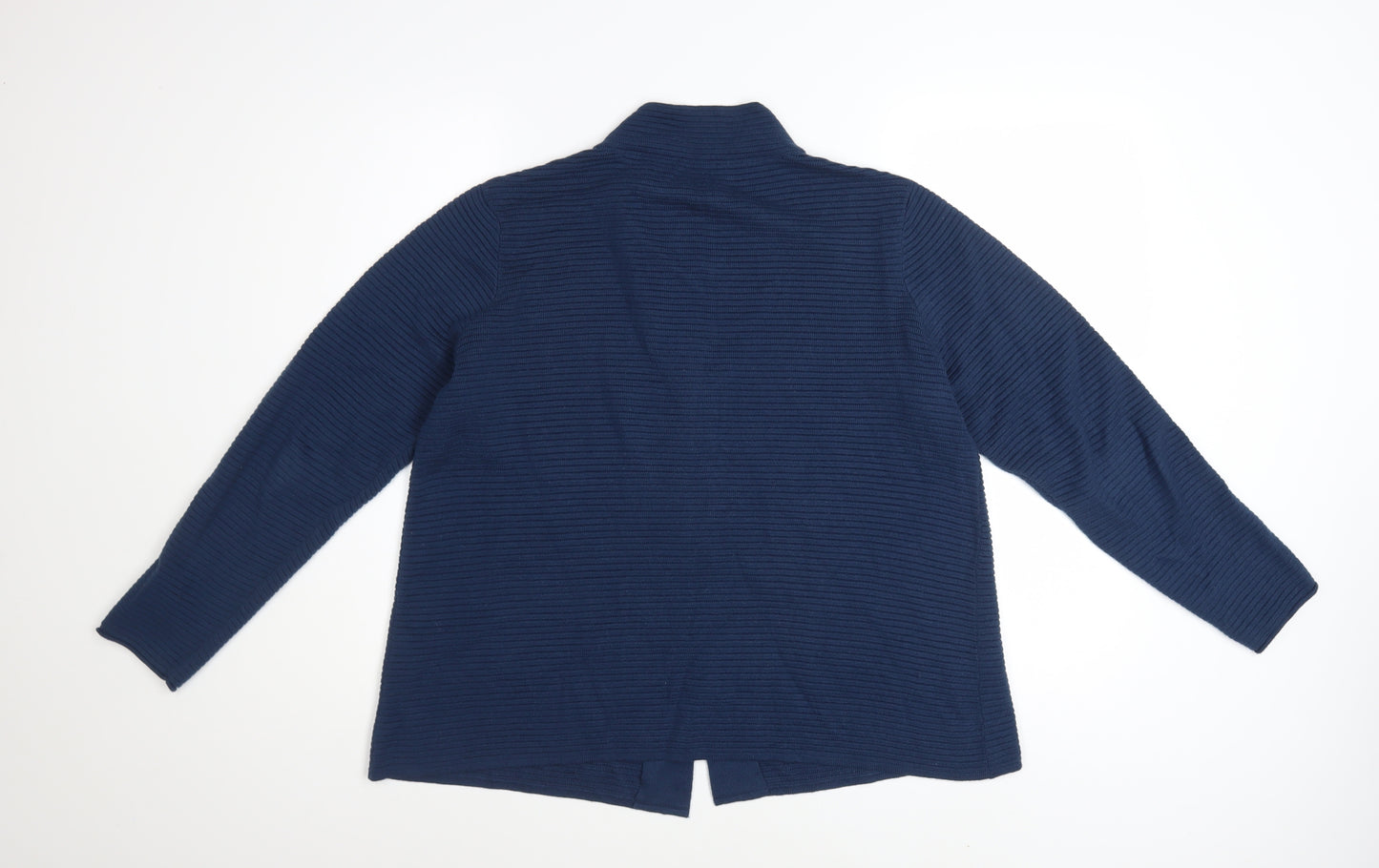 Olsen Women's Blue High Neck Button Cardigan Size 14