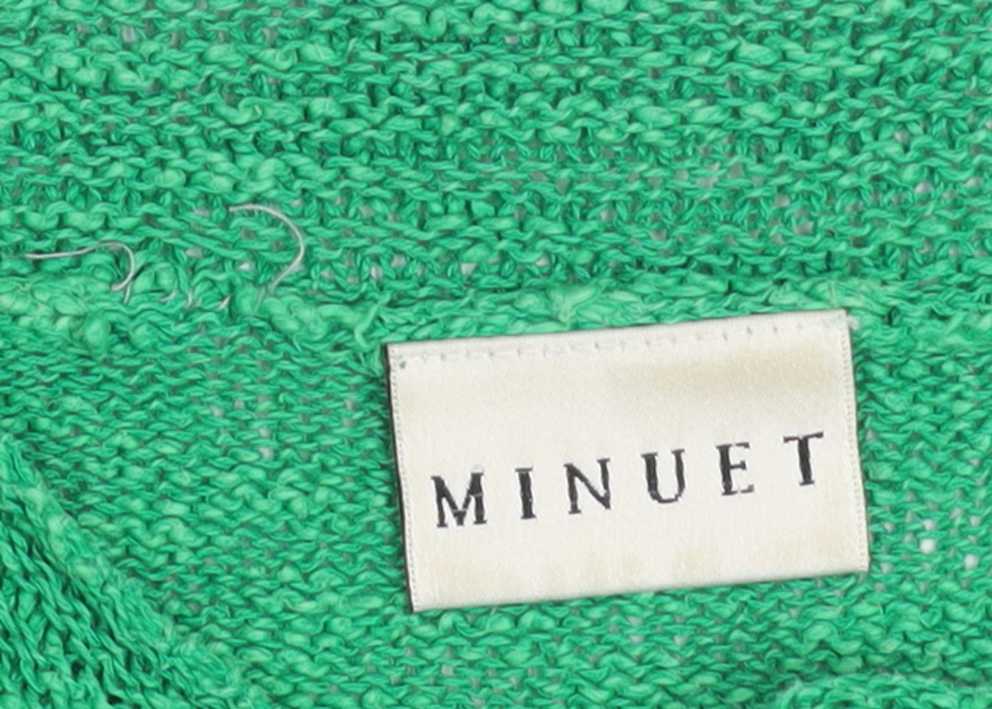 Minuet Womens Green 3/4 Sleeve Boat Neck Linen Cotton Jumper Size 10
