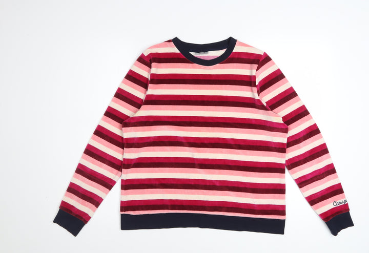 Oliver Bonas Womens Multicoloured Striped Sweatshirt Size 12 Cotton Blend