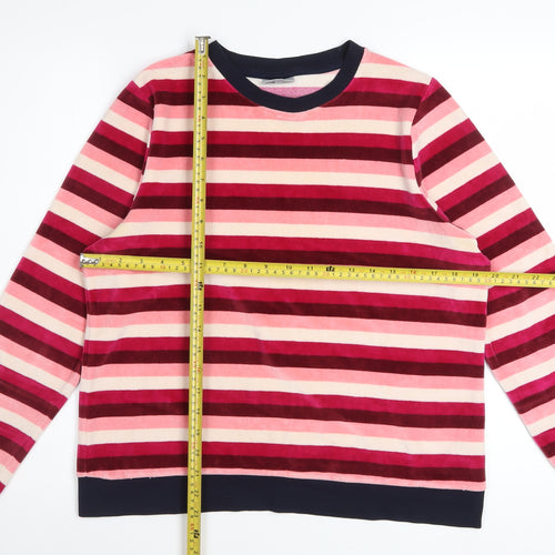 Oliver Bonas Womens Multicoloured Striped Sweatshirt Size 12 Cotton Blend