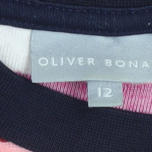 Oliver Bonas Womens Multicoloured Striped Sweatshirt Size 12 Cotton Blend
