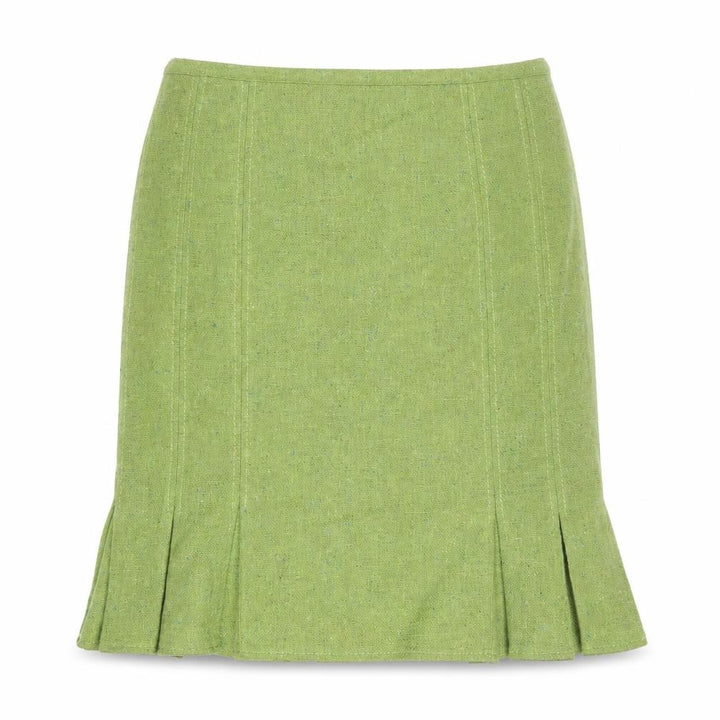 Topshop Women's Green Pleated Tweed Knee Length Skirt Size 12