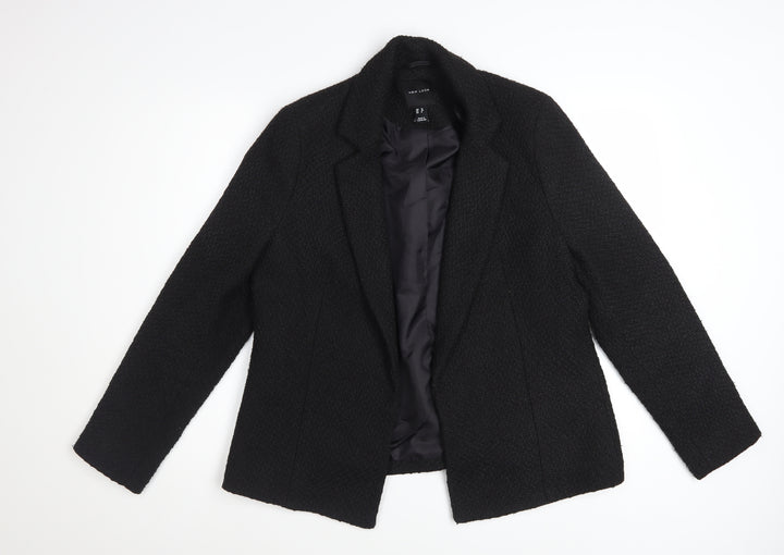 New Look Women's Black Bouclé Blazer UK 12 Classic Lined Jacket
