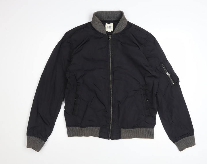 GAP Women’s Black Bomber Jacket Size S Nylon Casual Zip Up