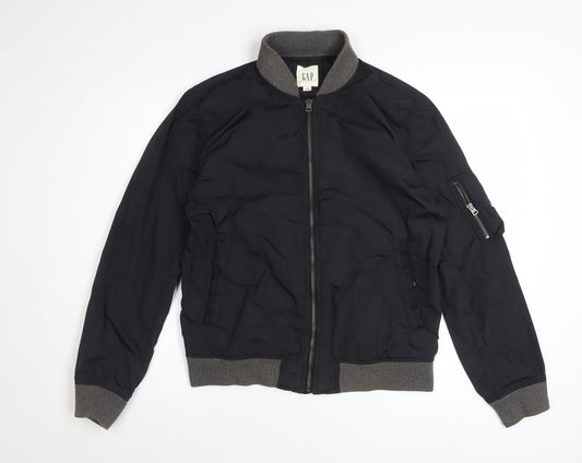 GAP Women’s Black Bomber Jacket Size S Nylon Casual Zip Up