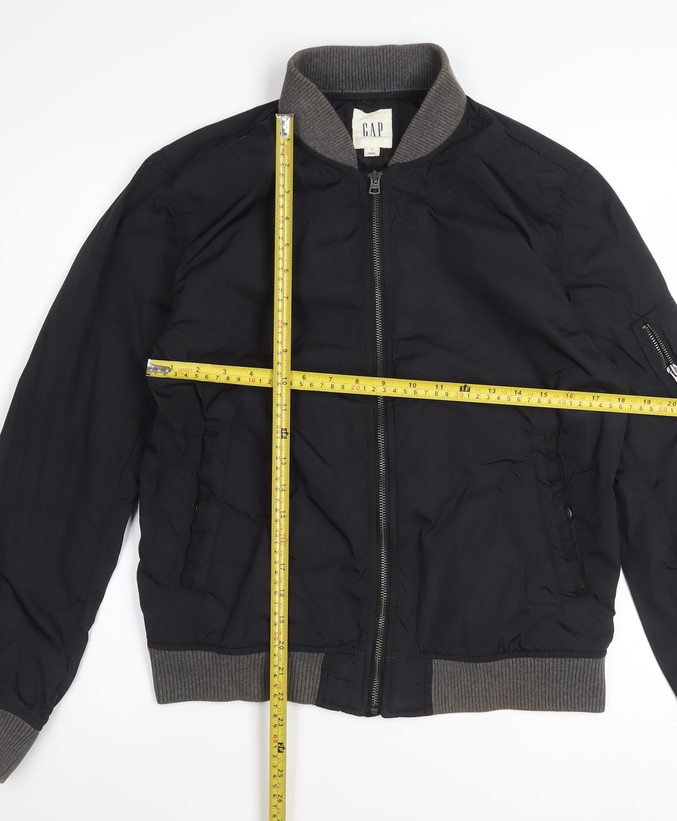 GAP Women’s Black Bomber Jacket Size S Nylon Casual Zip Up