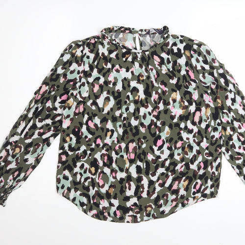 Marks and Spencer Women's Multicoloured Animal Print Viscose Blouse Size 10