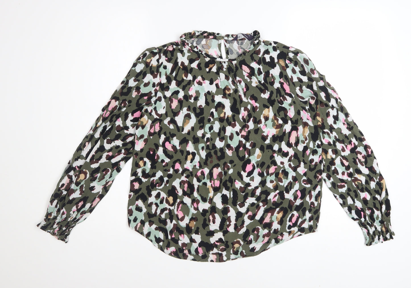 Marks and Spencer Women's Multicoloured Animal Print Viscose Blouse Size 10