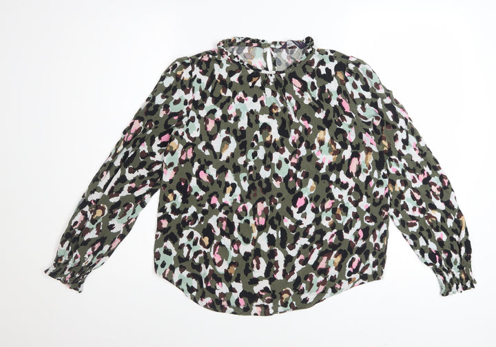 Marks and Spencer Women's Multicoloured Animal Print Viscose Blouse Size 10