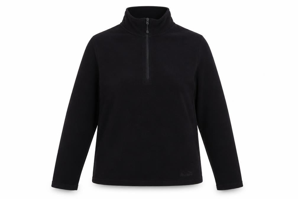 Front view of Peter Storm Women’s Black, size UK 12, Half Zip Fleece Sweatshirt