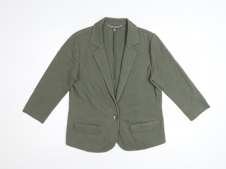 Laura Ashley Women's Green Cotton Blend Blazer Jacket UK 10
