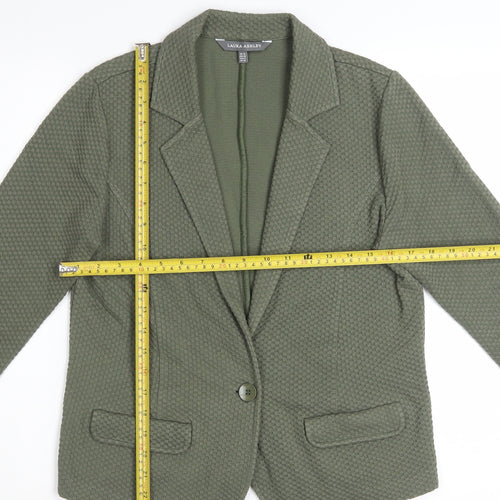 Laura Ashley Women's Green Cotton Blend Blazer Jacket UK 10
