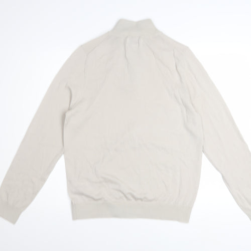 Marks and Spencer Men’s Beige Merino Wool 1/2 Zip Jumper M