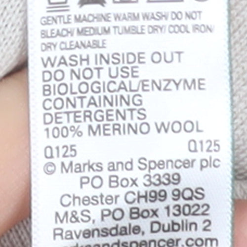 Marks and Spencer Men’s Beige Merino Wool 1/2 Zip Jumper M