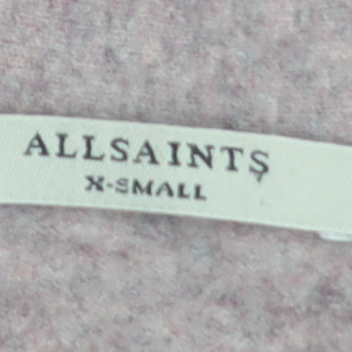 AllSaints Women's Pink Wool Blend V-Neck Cardigan XS