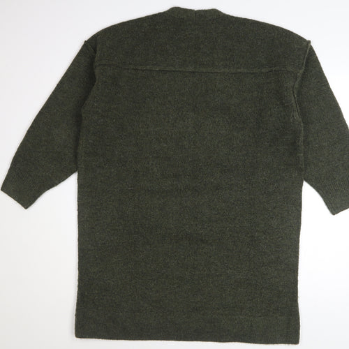 Superdry Womens Green V-Neck Long Sleeve Acrylic Blend Pullover Jumper Size 10