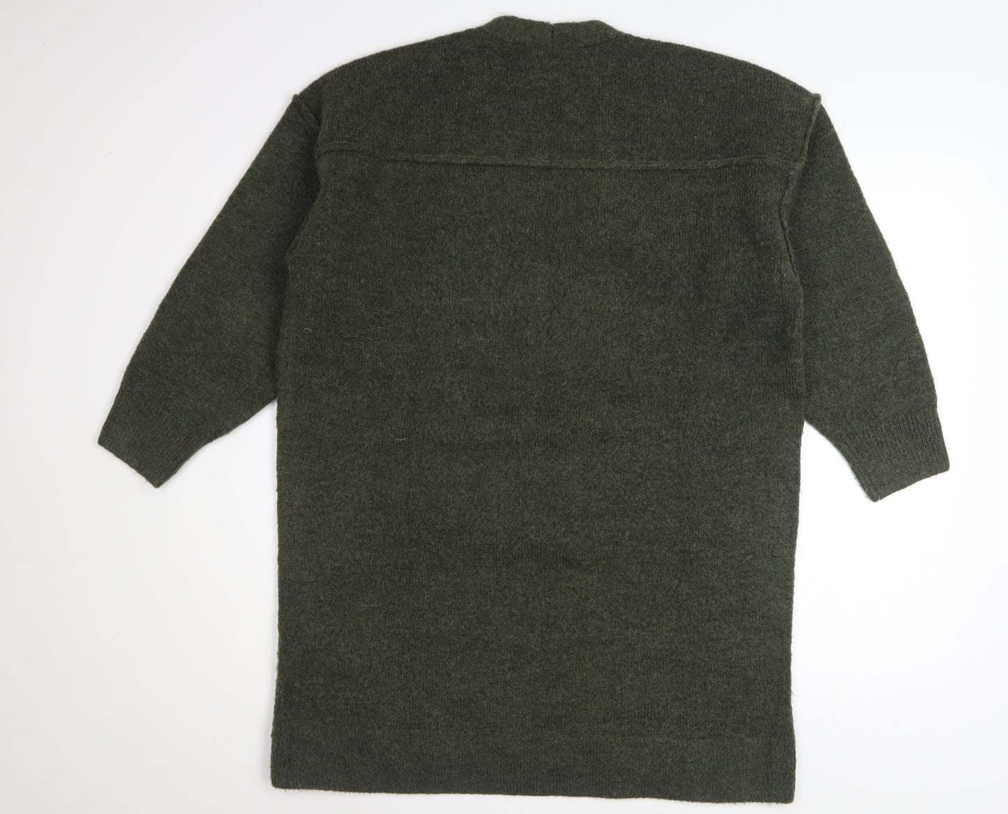 Superdry Womens Green V-Neck Long Sleeve Acrylic Blend Pullover Jumper Size 10