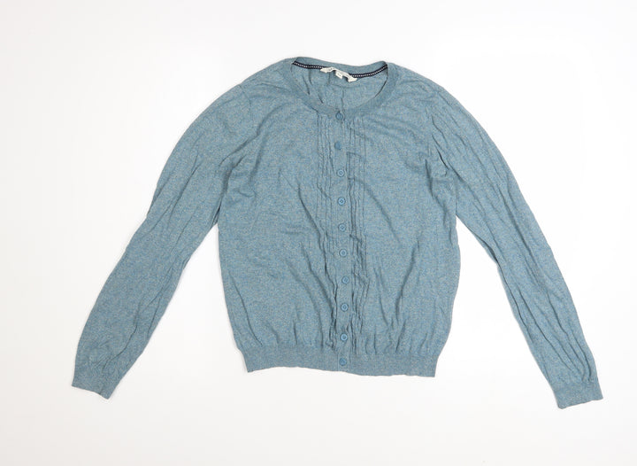 Fat Face Women’s Ocean Green Cotton Cardigan Size 12 Button Knit