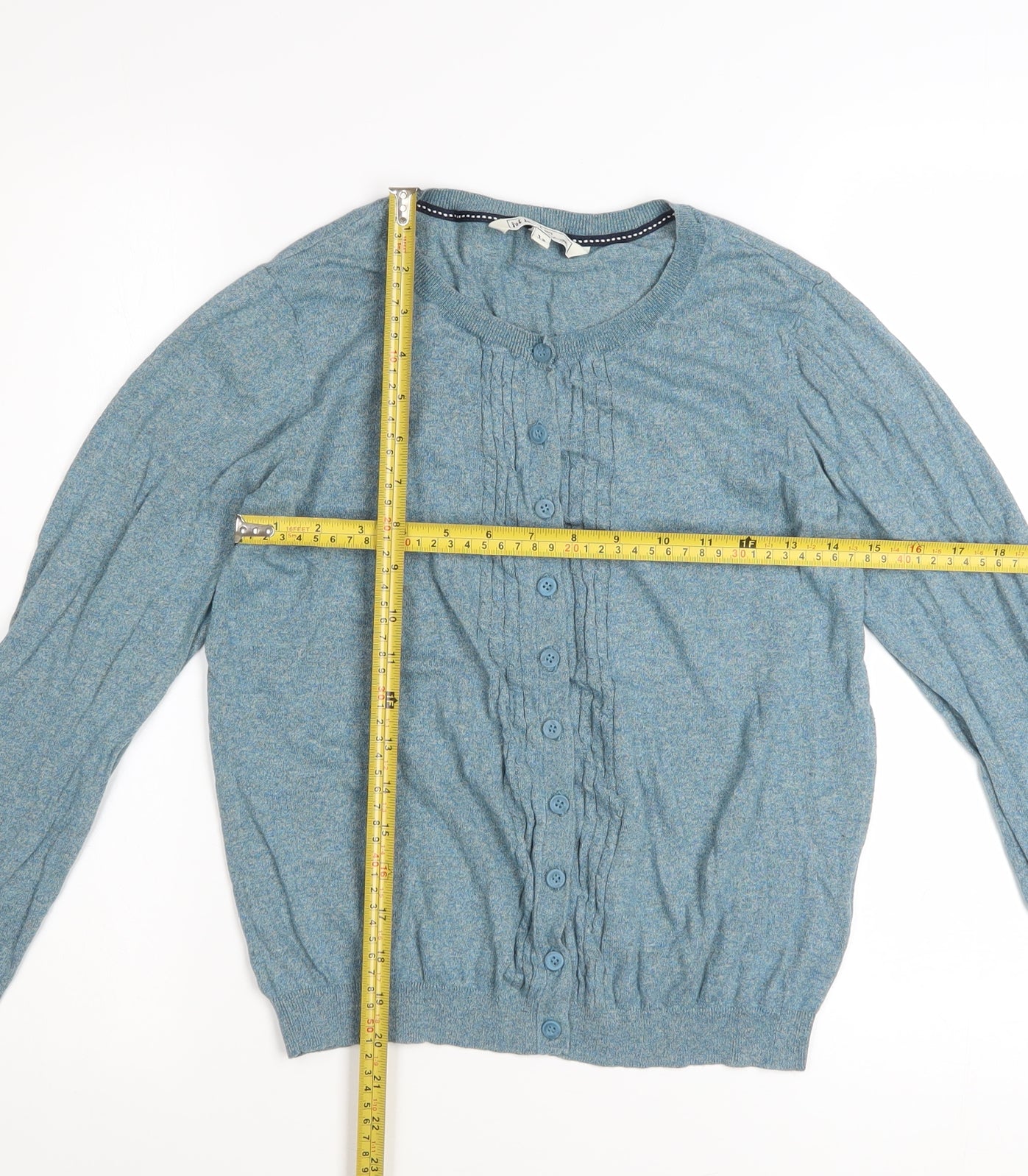 Fat Face Women’s Ocean Green Cotton Cardigan Size 12 Button Knit