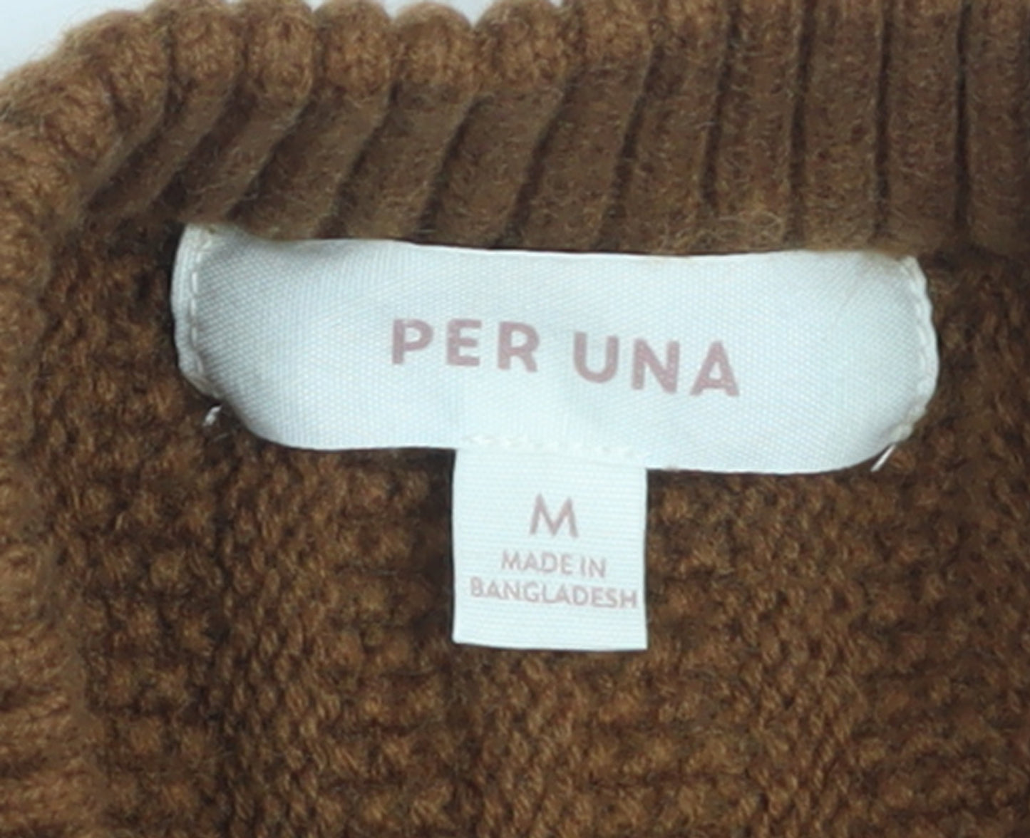 Marks and Spencer Women Brown Cable-Knit Wool Cotton Vest Jumper M