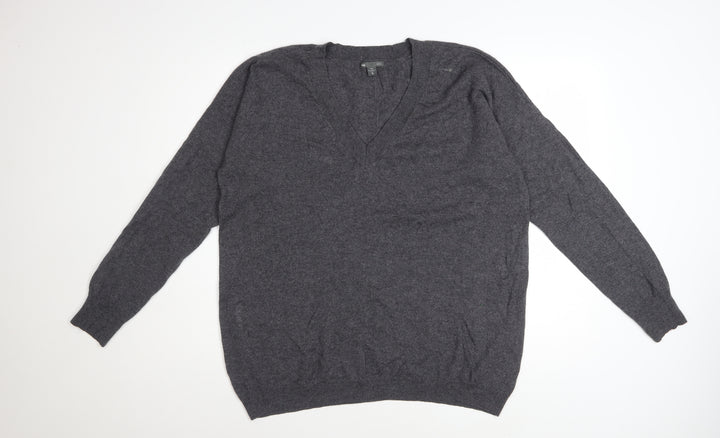 Gap Men's Grey XL Cashmere V-Neck Jumper Classic Knit