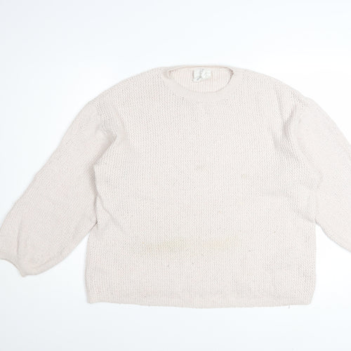 Thought Women’s Beige Cotton Blend Chunky Knit Jumper Size 12