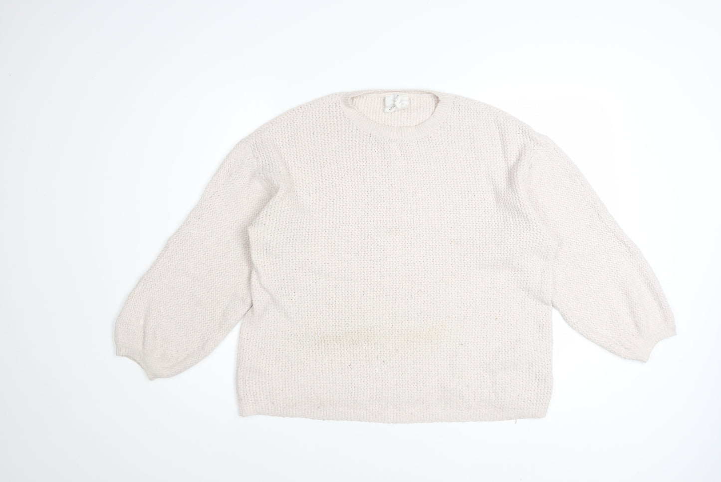 Thought Women’s Beige Cotton Blend Chunky Knit Jumper Size 12