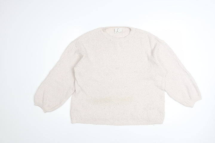 Thought Women’s Beige Cotton Blend Chunky Knit Jumper Size 12
