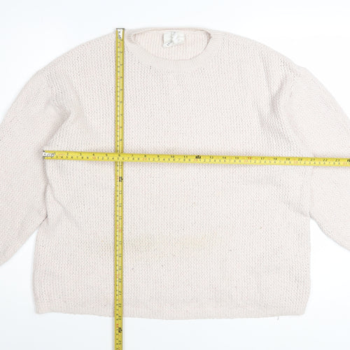 Thought Women’s Beige Cotton Blend Chunky Knit Jumper Size 12
