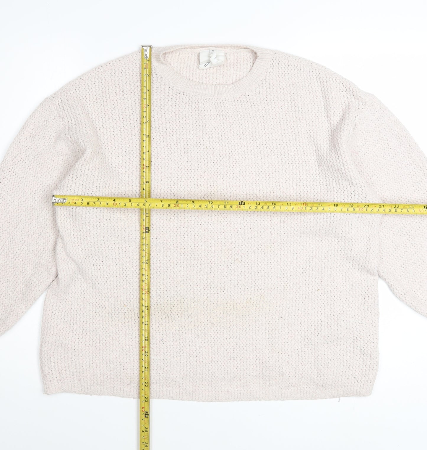 Thought Women’s Beige Cotton Blend Chunky Knit Jumper Size 12