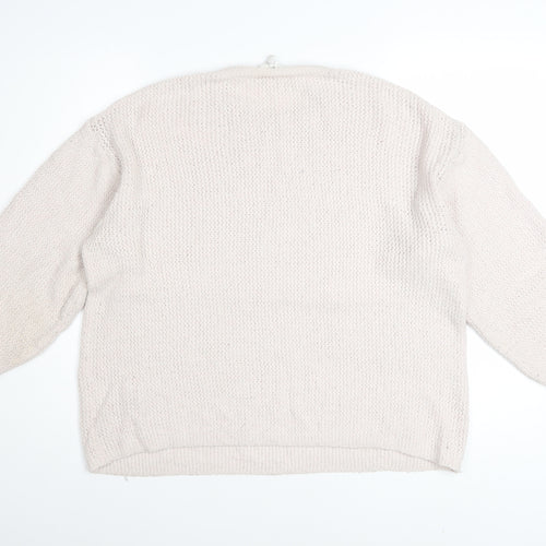 Thought Women’s Beige Cotton Blend Chunky Knit Jumper Size 12