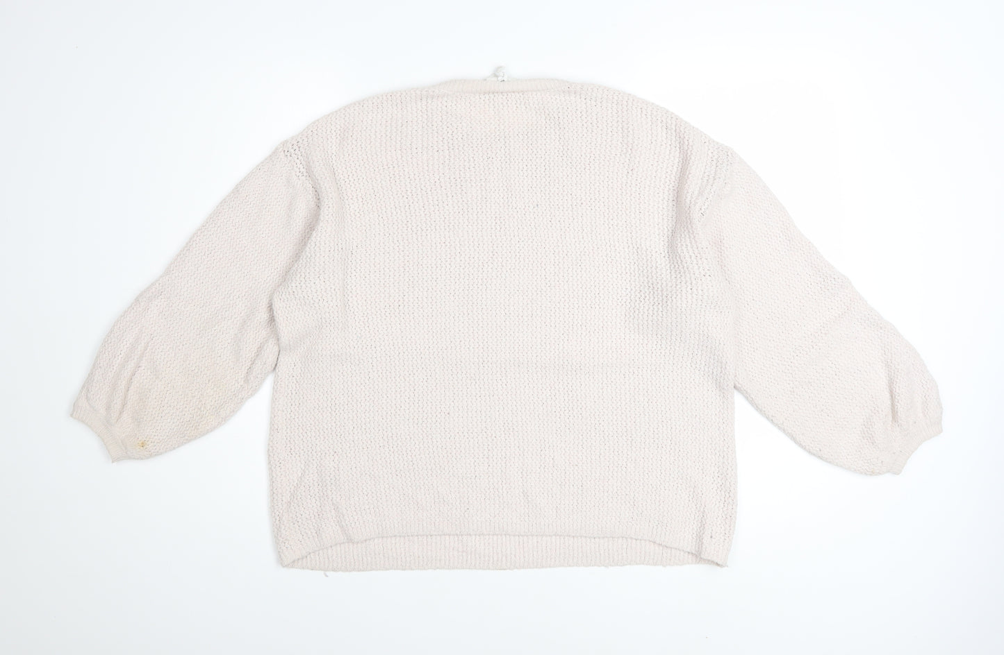 Thought Women’s Beige Cotton Blend Chunky Knit Jumper Size 12