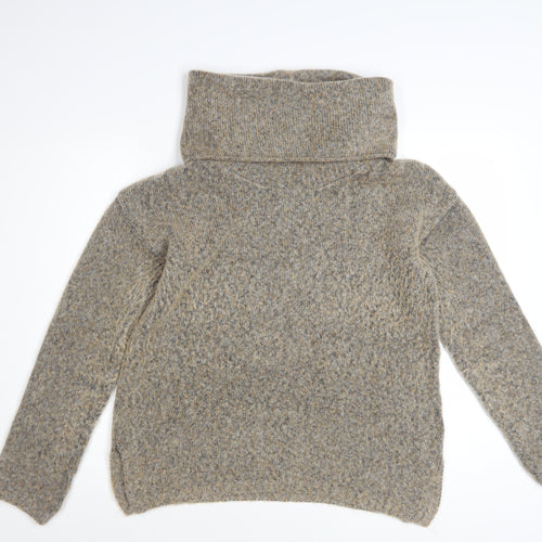 Marks and Spencer Women’s Beige Roll Neck Wool Blend Chunky Jumper M