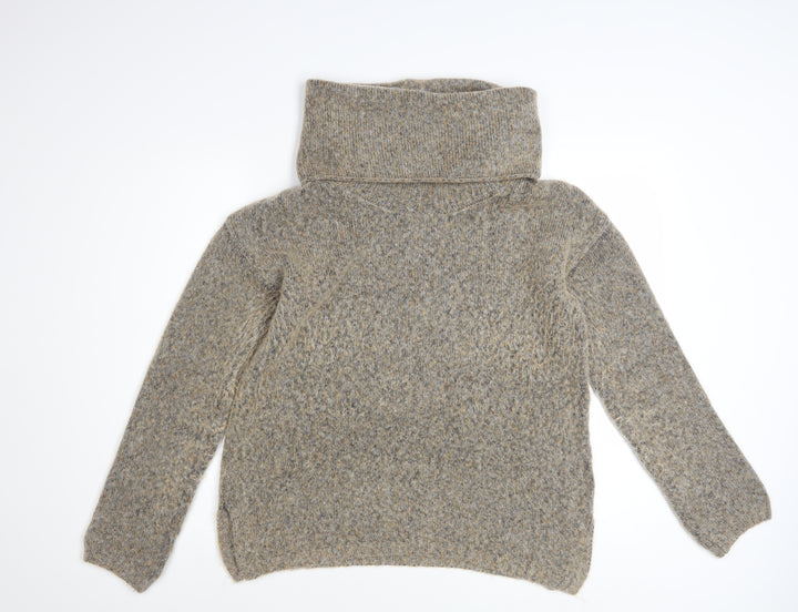 Marks and Spencer Women’s Beige Roll Neck Wool Blend Chunky Jumper M