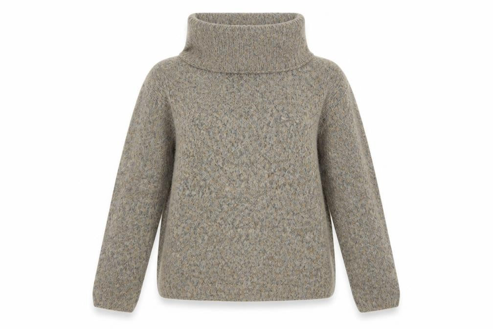 Marks and Spencer Women’s Beige Roll Neck Wool Blend Chunky Jumper M