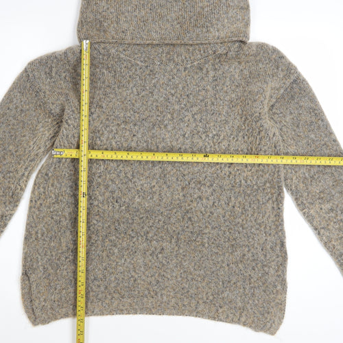 Marks and Spencer Women’s Beige Roll Neck Wool Blend Chunky Jumper M