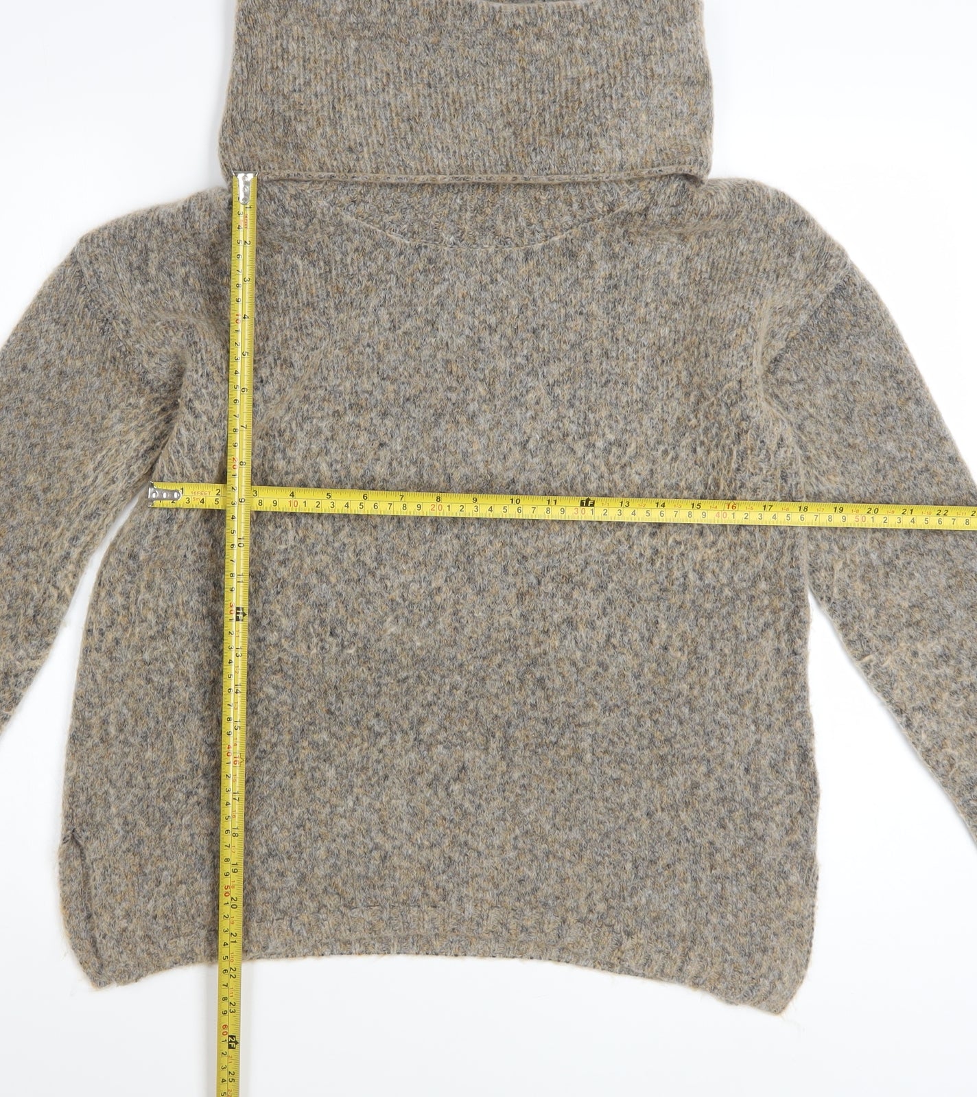Marks and Spencer Women’s Beige Roll Neck Wool Blend Chunky Jumper M