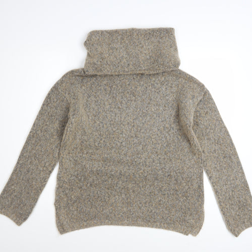 Marks and Spencer Women’s Beige Roll Neck Wool Blend Chunky Jumper M