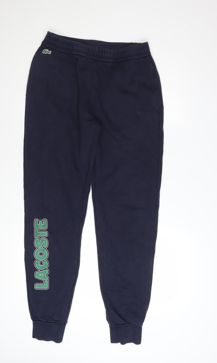 Lacoste Mens Blue Jogger Sweatpants M Elastic Waist Logo