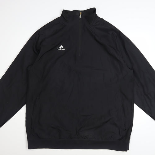 Adidas Men's Black 2XL Basic 1/4 Zip Sports Jacket