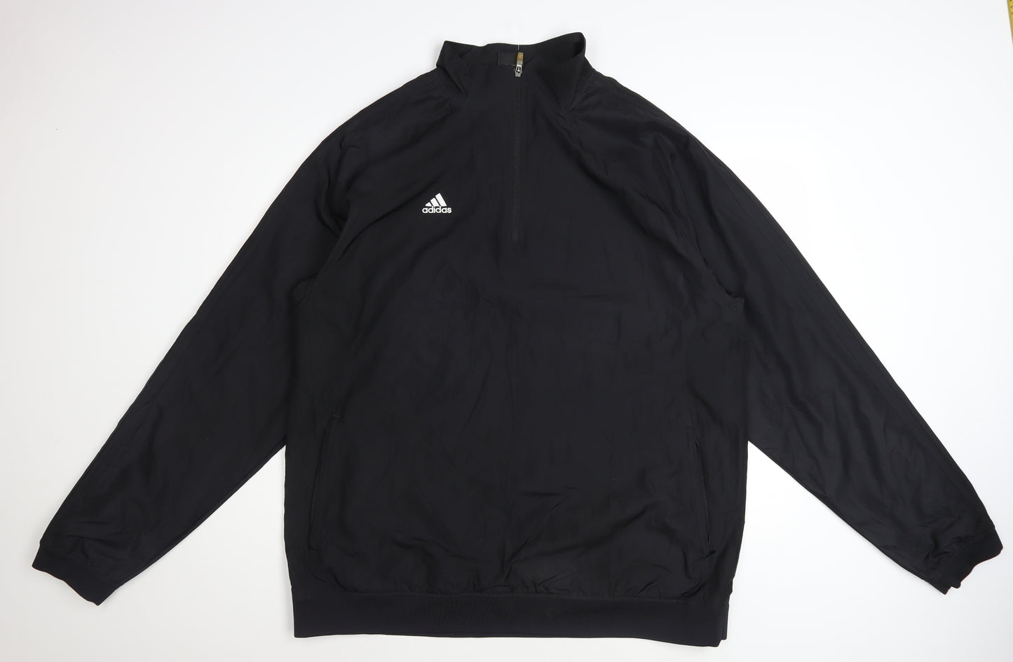Adidas Men's Black 2XL Basic 1/4 Zip Sports Jacket